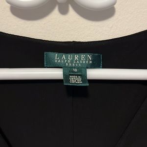 Lauren Ralph Lauren Black V-Neck Midi Dress